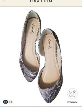 Snake Print Open Side Shoes Aprox Size 9